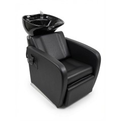 Парикмахерская мойка с креслом, с регулируемой наклоняемой спинкой, Reshable DK-78077C, черная