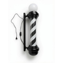 Барберпул (Barber Pole) светодиодный настенный 80 см, вращающийся, с LED-подсветкой, Reshable BP34 черно-белый