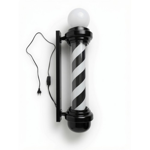 Барберпул (Barber Pole) светодиодный настенный 80 см, вращающийся, с LED-подсветкой, Reshable BP34 черно-белый