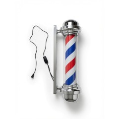 Барберпул (Barber Pole) серый корпус светодиодный настенный 73 см, вращающийся, с LED-подсветкой, Reshable BP71B красный-белый-синий