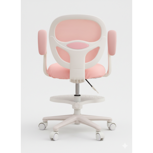 Детское эргономичное кресло с ортопедической спинкой, JIQIAO DE2021P розовое
