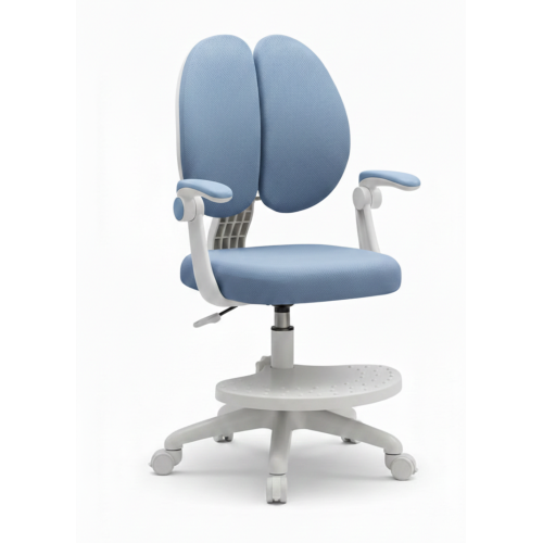 Детское эргономичное кресло с ортопедической спинкой, JIQIAO DE2022B голубое