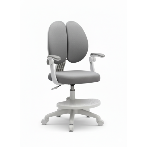 Детское эргономичное кресло с ортопедической спинкой, JIQIAO DE2022G серое
