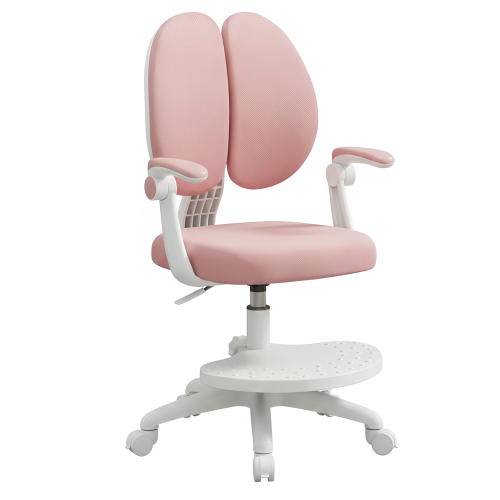 Детское эргономичное кресло с ортопедической спинкой, JIQIAO DE2022P розовое