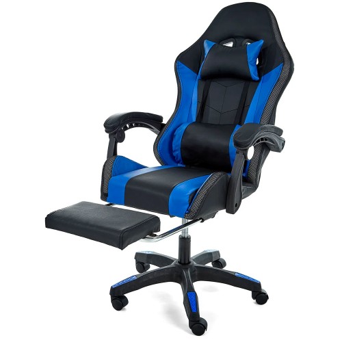 Геймерское кресло c RGB подсветкой, JIQIAO DG8003-BB  синее