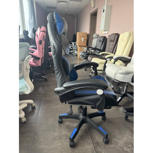 Уценка Геймерское кресло c RGB подсветкой, JIQIAO DG8003-BB  синее