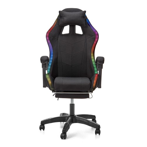 Геймерское кресло c RGB подсветкой, JIQIAO DG8003-BT  черное 
