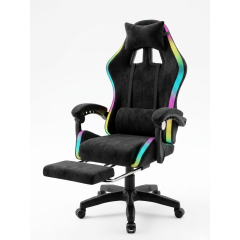 Геймерское кресло c RGB подсветкой, JIQIAO DG8003-ПЧ-Т черное 