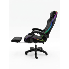 Геймерское кресло c RGB подсветкой, JIQIAO DG8003-ПЧ-Т черное 