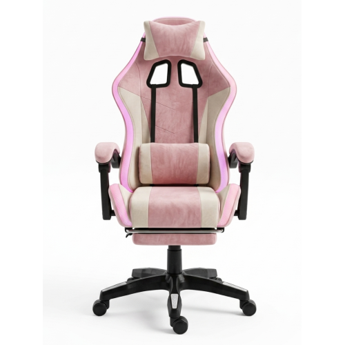 Геймерское кресло c RGB подсветкой, JIQIAO DG8003-БР-Т  розовое