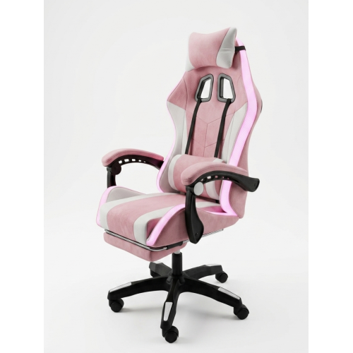 Геймерское кресло c RGB подсветкой, JIQIAO DG8003-БР-Т  розовое