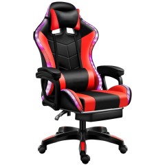 Геймерское кресло c RGB подсветкой, JIQIAO DG8003-RB  красное