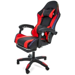 Геймерское кресло c RGB подсветкой, JIQIAO DG8003-RB  красное
