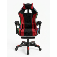 Геймерское кресло c RGB подсветкой, JIQIAO DG8003-ЧК-Т  красное