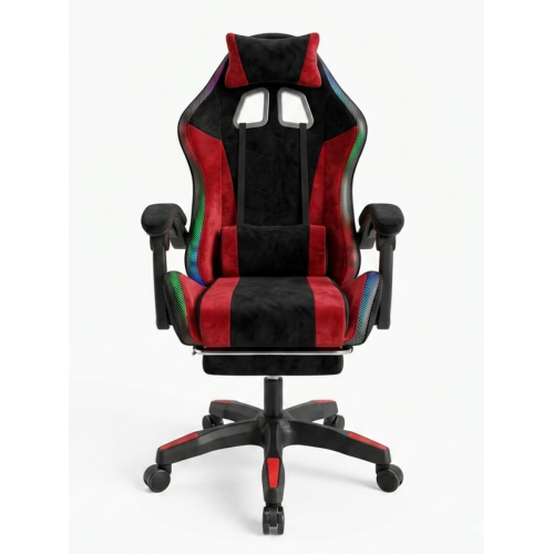 Геймерское кресло c RGB подсветкой, JIQIAO DG8003-ЧК-Т  красное