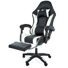 Геймерское кресло c RGB подсветкой, JIQIAO DG8003-WB белое 