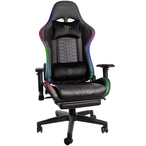 Игровое кресло с подсветкой на колесиках Razer RGB JIQIAO G3037A-RGB черное