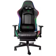 Игровое кресло с подсветкой на колесиках Razer RGB JIQIAO G3037A-RGB черное