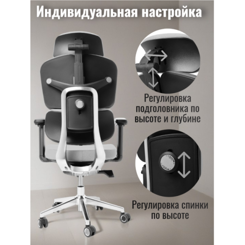 Компьютерное офисное кресло ортопедическое, JIQIAO R6001-С серое