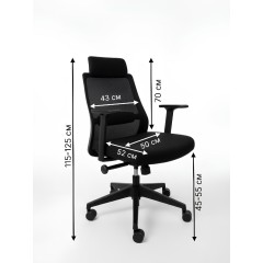 Кресло компьютерное офисное  JIQIAO R6064B черное