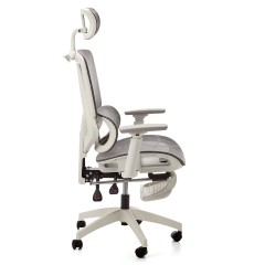 Кресло ортопедическое компьютерное с подставкой для ног  JIQIAO R8015W белое