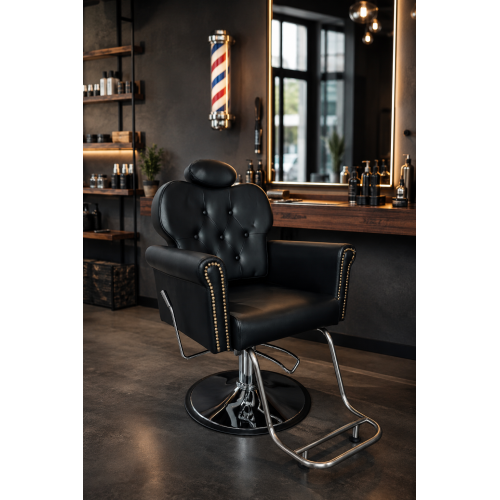 Кресло парикмахерское для салона красоты, Reshable DK-68023B черное