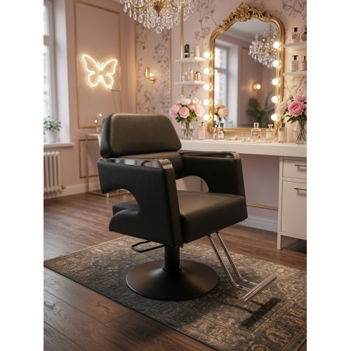 Кресло парикмахерское для барбершопа, Reshable DK-68184C черное